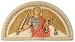 Archangel Michael Holding Scales Relief, Arch Shape with Color