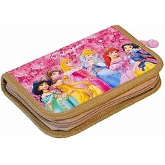 ARS UNA Federk�stchen # Federm�ppchen # Federmappe Princess # Aufwendige gummierte Applikationen # Rei�verschluss # Au�enma�e: 21 x 14 x 4 cm (B x T x H)