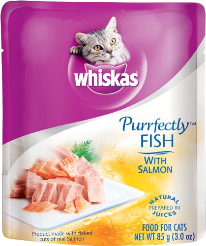 Whiskas Purrfectly Fish Salmon Entree in Natural Juices Food for Cats 3-Ounce Pouches Pack of 24B0029NGX34