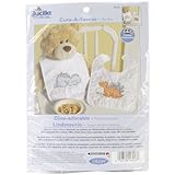 BUCILLA Cute-a-Saurus Bib Pair Stamped Cross Stitch Kit, 9 by 14-Inch