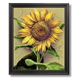 Country Sunflower Floral #1 Home Decor Wall Picture Black Framed Art Print