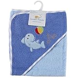 Luvable Friends Underwater Animals Hooded Woven Terry Baby Towel, Blue by Luvable Friends [並行輸入品]
