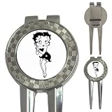 3-in-1 Golf Divot of Vintage Art Deco Betty Boop in Black & White