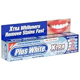 Plus White Xtra Whitening Every Day Whitening Toothpaste with Tartar Control, Cool Mint, 3.5 oz (100 g), (Case of 6)