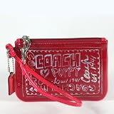 NEW AUTHENTIC COACH POPPY PATENT LEATHER SMALL WRISTLET 42868 (Ruby)