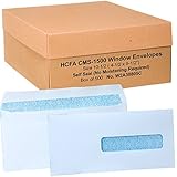 Hcfa Envelopes, Window Style, Size: 10-1/2 (4-1/2 X 9-1/2"), Self Seal Flaps (No Moistening Required), Box of 500