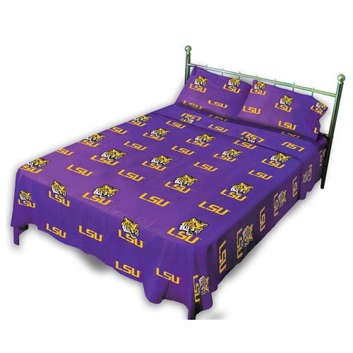 Lsu Tigers Full Sheet Set Solid From College Covers Full