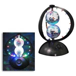 Disco Planet Party Lamp - Silver  Black (6 x 8.75) by LumiSource