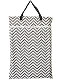 Large Hanging Wet/dry Cloth Diaper Pail Bag for Reusable Diapers or Laundry (Grey Chevron)