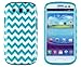 DandyCase 2in1 Hybrid High Impact Hard Aqua & White Chevron Pattern + Silicone Case Case Cover for Samsung Galaxy S3 i9300 + DandyCase Screen Cleaner
