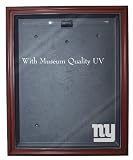 NFL New York Giants Cabinet Style Jersey Display - Mahogany with Museum Quality UV Upgrade