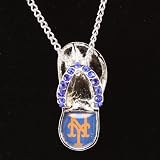 MLB New York Mets Ladies Crystal Flip Flop Necklace