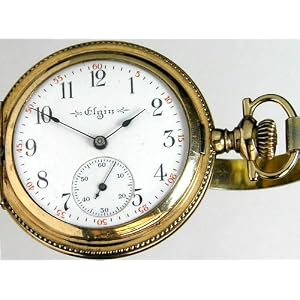 #IK6A Elgin Antique Gold Filled w/Diamonds Ladies Hunter Pocket Watch 0 size 15 Jewels Ca 1904