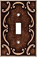 Brainerd 64268 Traditional French Lace Single Toggle Switch Wall Plate / Switch Plate / Cover, Sponged Copper