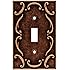Brainerd 64268 Traditional French Lace Single Toggle Switch Wall Plate / Switch Plate / Cover, Sponged Copper