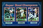 New York Giants Super Bowl XLII Champs Three Photo Collage Signed & Framed