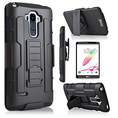 LG G Stylo Case, Starshop [Heavy Duty] Dual Layers with Kickstand and Locking Belt Clip With Premium Screen Protector