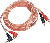 GSI GPS6 RCA 2 Channel Spiral Shielded Audio Cable, Gold Plated RCA Connector (6 ft, Transparent)