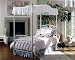Twin Hillsdale Emily Princess Metal Canopy Bed in White Finish