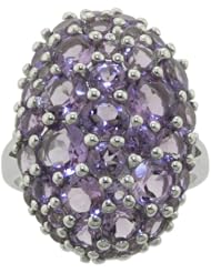 Sterling Silver Amethyst Puff Oval Ring, Size 7