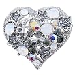Glitter Gray Heart Brooches