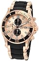 Invicta Men's 1479 Sea Spider Chronograph Rose Dial Black Polyurethane Watch