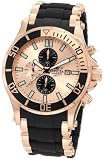Invicta Men's 1479 Sea Spider Chronograph Rose Dial Black Polyurethane Watch