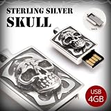 【シルバーペンダントトップがUSBに！】 スターリングシルバー　スカル　USB シルバー ネックレス