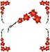 4 Corner Images-Red Gladiolus Flowers on Stems -Vinyl Stained Glass Film, Static Cling Window Decal