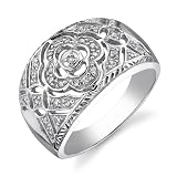 0.25 Carat Diamond Antique Design 14 Karat White Gold Ring