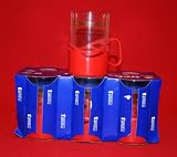 Set of 6 Hot Content Tea Coffee Glasses w/ Color Glass-Holders Made in Poland