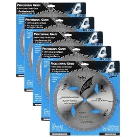 Shark Pro-series (5 Pack) 10 inch 40 Teeth Carbide 5 8 arbor hole Thin Kerf ATB Circular... by Shark Pro-series