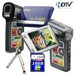 SVP T628 2.7-inch 1280X720p HD Widescreen Blue Digital Video Camcorder (SVP 16GB SDHC Memory Card & Tripod Included)