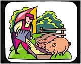 Decorated Mouse Pad with man, feed, body, whey, individuals, feeding, individual, pouring, humans, farming, person, human, box, Farmer, persons, pig, bucket, food, people, farm, hogs