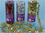 Kitchen & Housewares : Tinsel Garland 38mm X 4m With Stars - Red/Gold/Silver 3 PER PACK (152706)