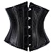 Women's Spiral Steel Boned Satin Underbust Waist Cincher Brocade Corset Top