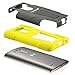 Fosmon HYBO-V Durable Dual Layer Hybrid Silicone + PC Kickstand Case for LG G3 (All Carriers) - Retail Packaging (Yellow)