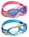Aqua Sphere Vista Junior, 2 Pack Swim Goggles, Blue Lens with Pink/White Frame & Clear Lens with Turquoise/Yellow Frame
