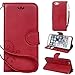 ACO-UINT iPhone SE 5s Wallet Case,iPhone 5s 5 SE Case,Premium Vintage Emboss Flower Leather Wallet Case,Folio Flip Book Magnetic Cover Strap Case for iPhone SE 5s 5 Wine Red
