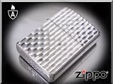 Zippo*アーマーシルバー深堀カット両面柄