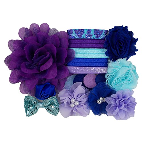 Royal Evening - Mini DIY Headband Kit - Makes 6 Headbands - Baby Shower Headband Station - Fashion Headbands for Birthday Party & Baby Shower Games