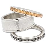 New Orleans Saints Logo Crystal Stacked Ring Set