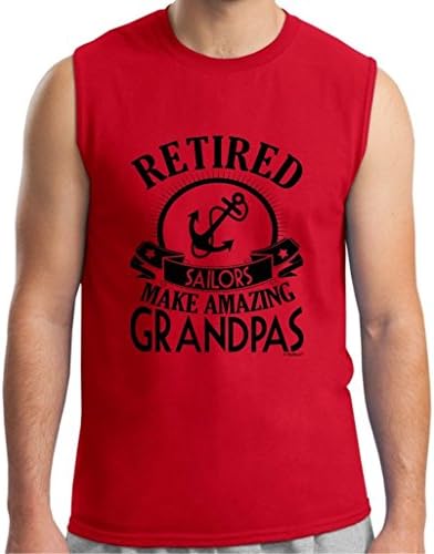 Retirement Grandpa Gift Retired Sailor Sleeveless T-Shirt Large Red