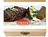 Eigenschaften Gourmetküche  / Kreativküche - NEW YORK STRIP Gewürzkasten und Rezept für das New Yorker Steak aus dem Grillpfanne. 8 Gewürze befinden sich in einer dekorativen Holzkiste -- Beinhaltet die Geschichte des Gerichtes, eine Inhaltsbeschreibung der Gewürze, das Originalrezept und eine Einkaufliste. Ein ideales Geschenk für Kochkünstler & Hobbyköche, solche, die es werden wollen und alle, die neugierig auf fremde Welten sind. Maße: 11,4 x 9,5 cm, 3,4 cm hoch