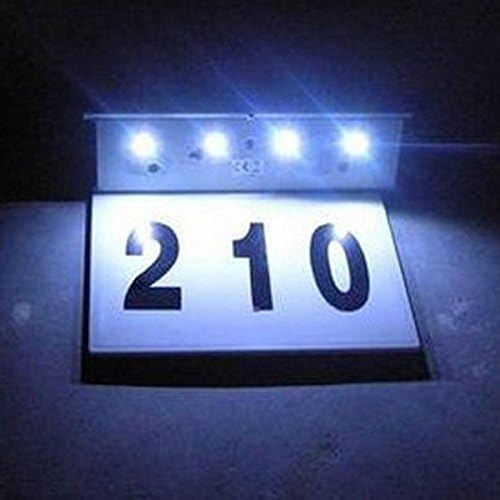 Special Solar Powered LED Doorplate Numbered Outdoor Gate Nightlight