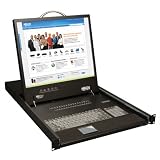 Tripp Lite B040-016-19 16 Port VGA KVM Console w 19in LCD Monitor Keyboard Touchpad