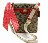 AUTHENTIC COACH HAMPTONS SIGNATURE SWING PACK 40688 (Khaki/Geranium)