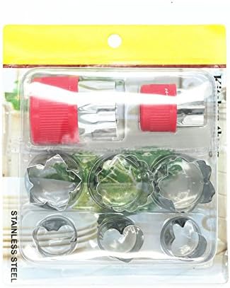 EdiMoM Brand; Stainless Steel Cutter Mold, Flower Shape Cake Vegetable Fruit Cookie Cutter Mold, Red( 8 Pieces Different Shape )