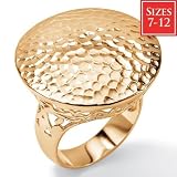 Hammered-Style 18k Gold over Sterling Silver Filigree Ring, Sizes 7-12