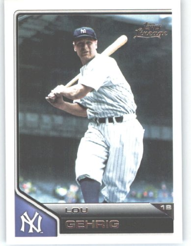 2011 Topps Lineage Baseball Card # 50 Lou Gehrig - New York Yankees - MLB Trading Card in Screwdown Case!